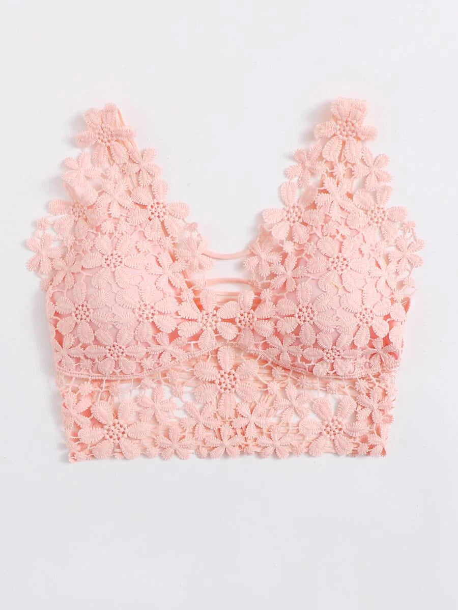 Guipure Lace Longline Bralette