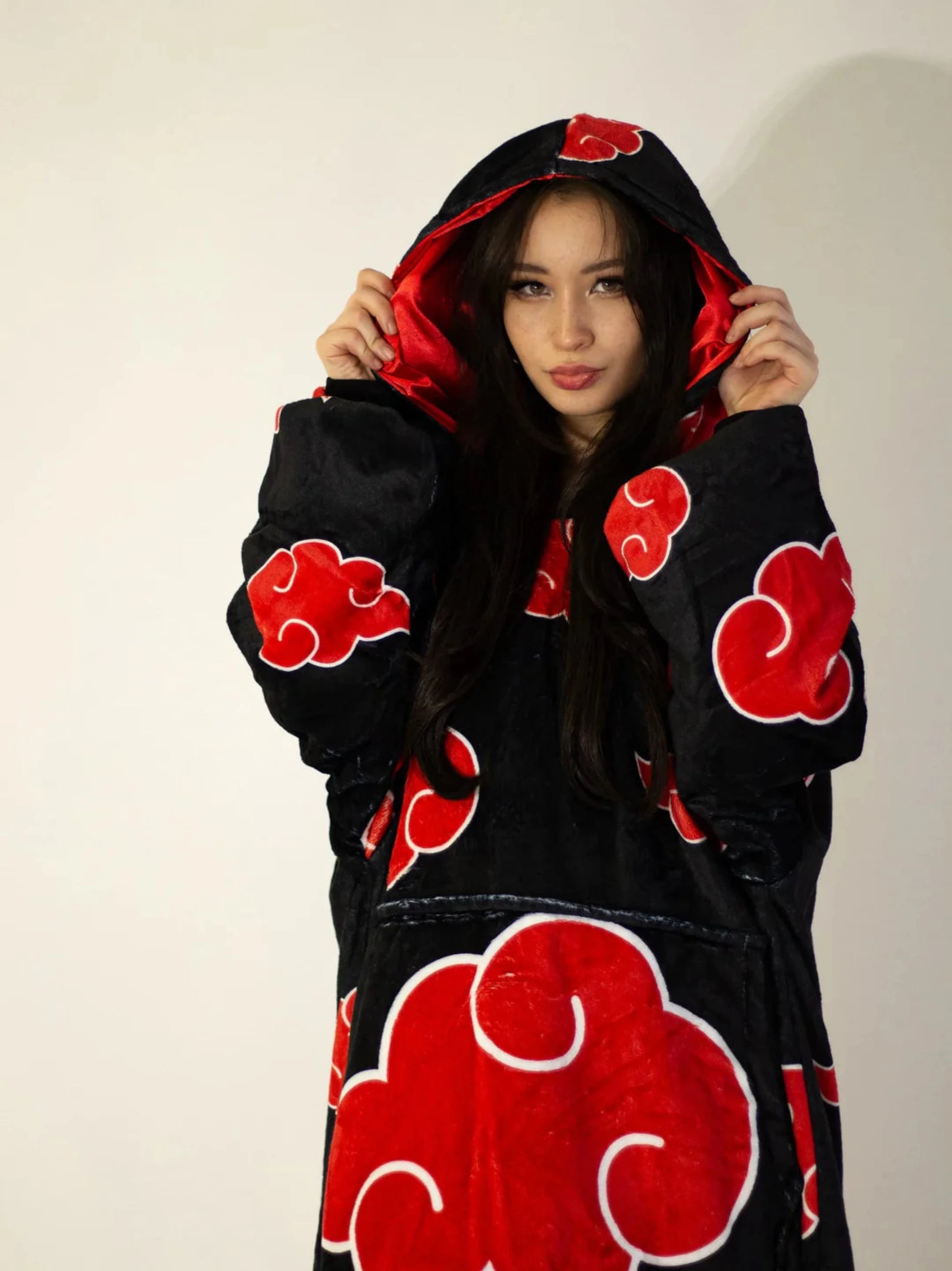 Anime Oversized Cozy Blanket Hoodie Red