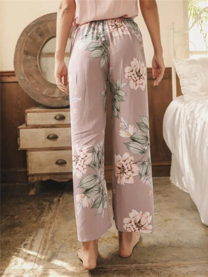 Knot Waist Floral Sleep Pants