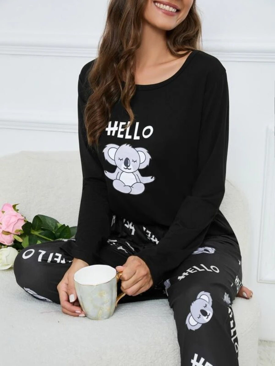 Koala And Letter Graphic PJ Set