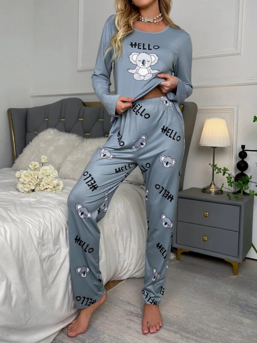 Koala And Letter Graphic PJ Set