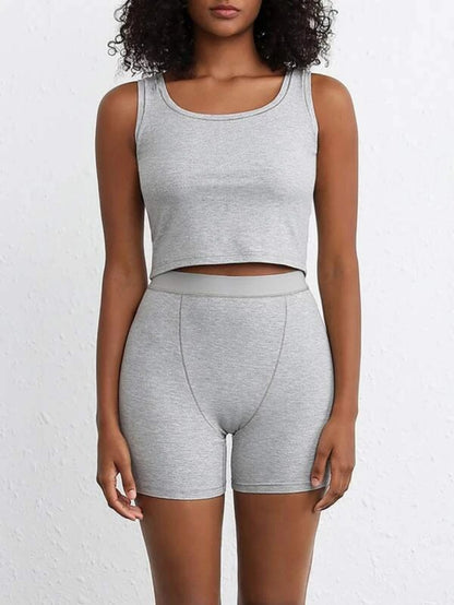 Solid Ribbed Knit Lounge Shorts