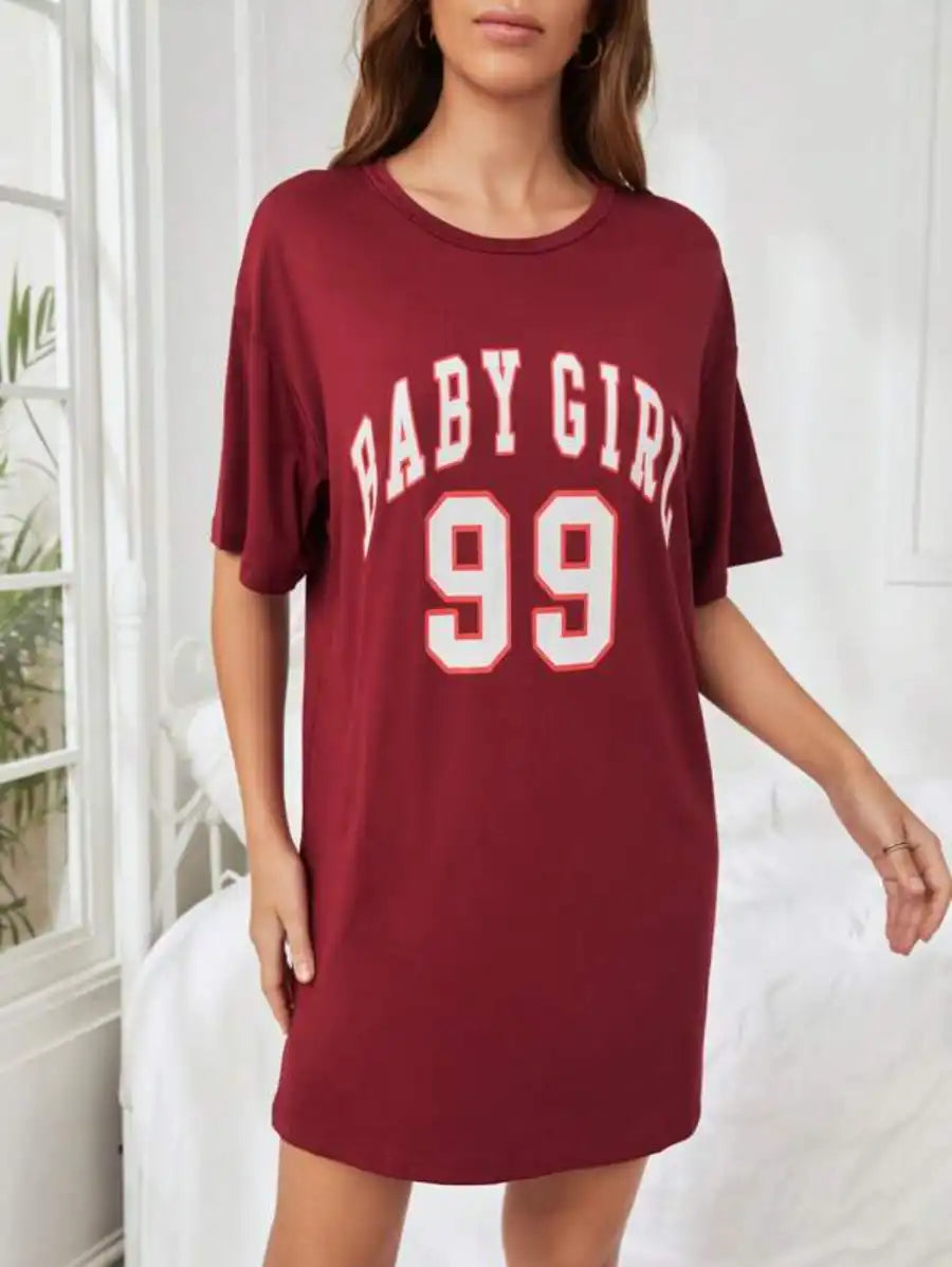 Letter Graphic Baggy Nightdress