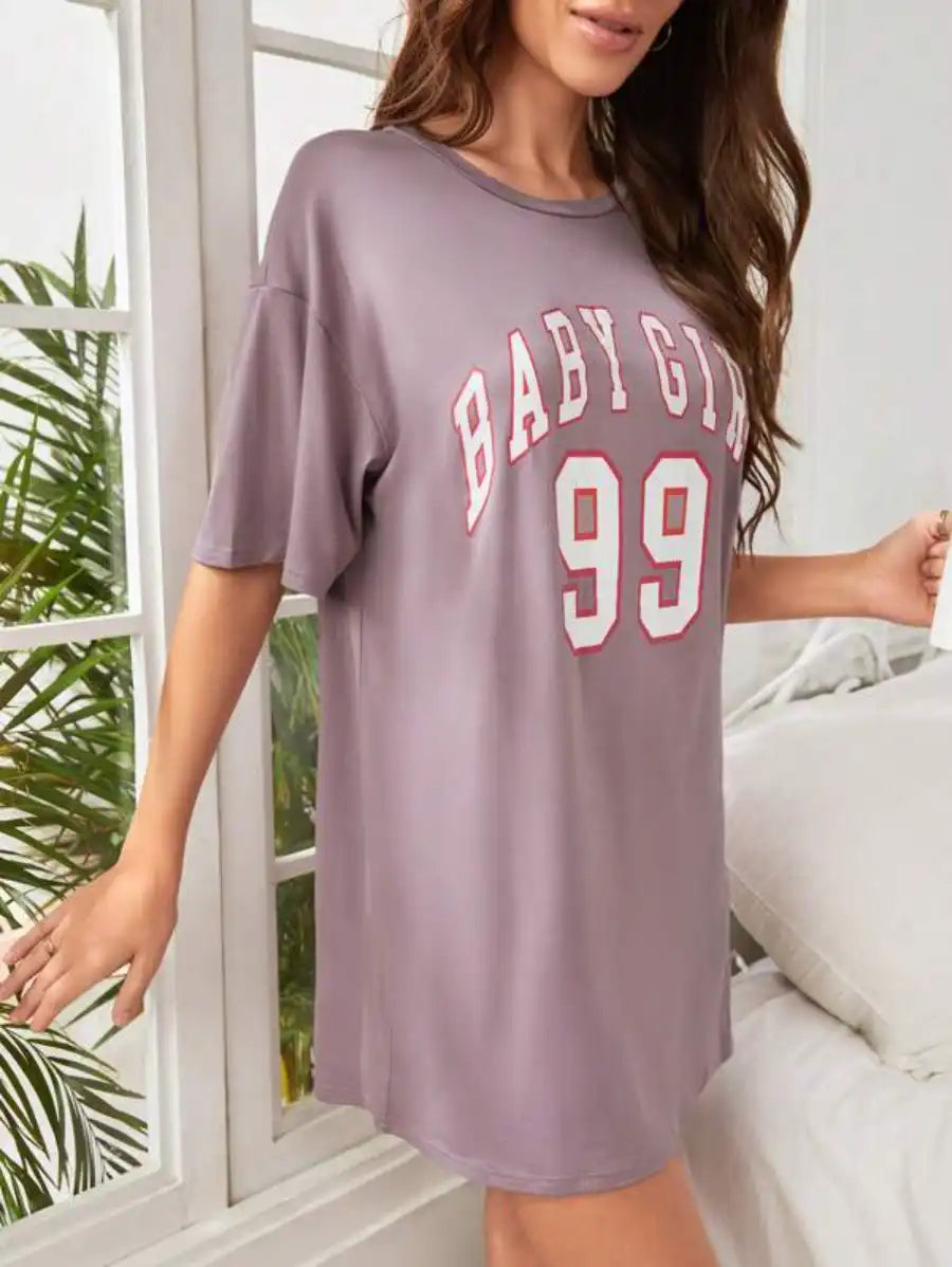 Letter Graphic Baggy Nightdress