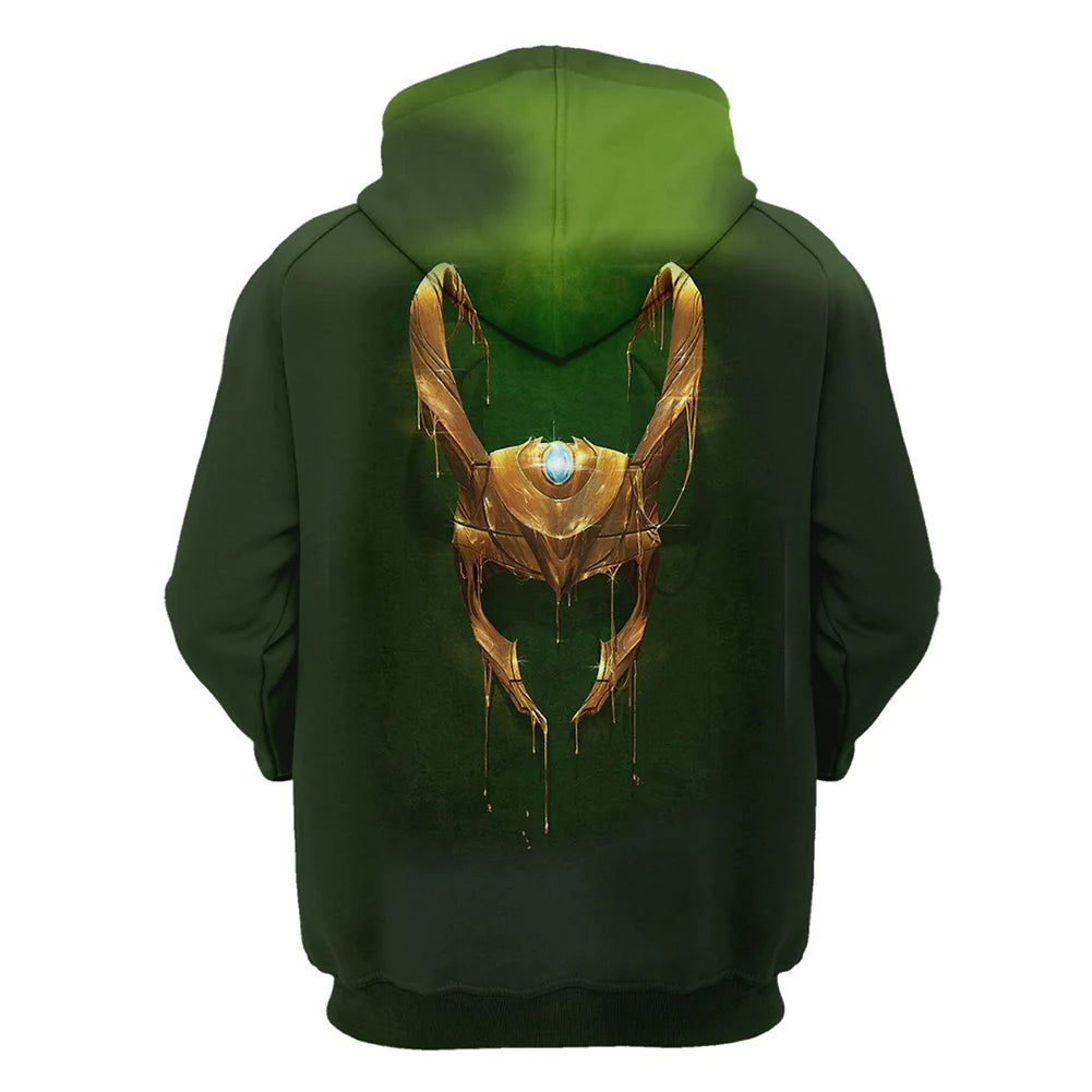 Loki Mask 3D Printed Hoodie