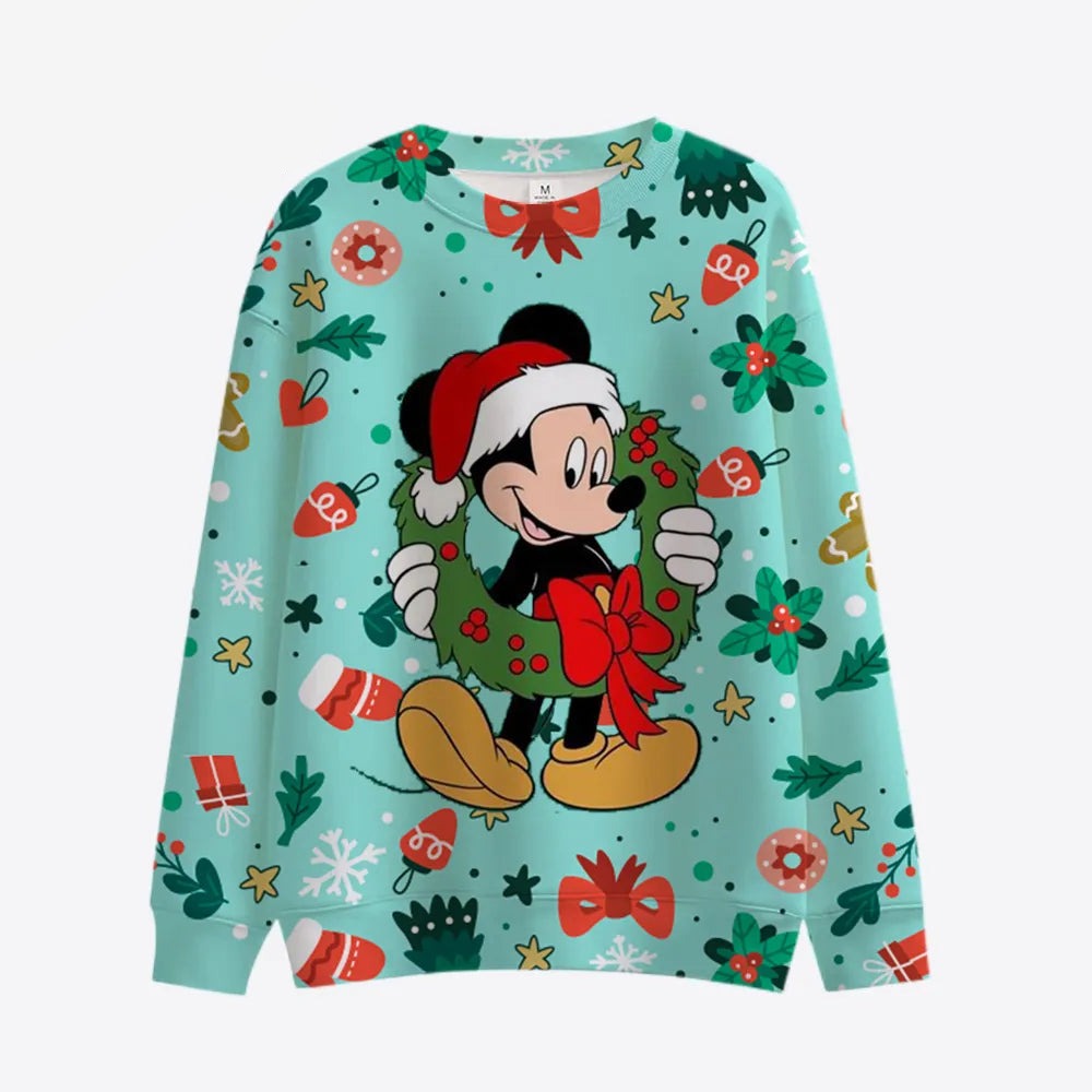Long Sleeve Mickey Minnie Print Sweaters