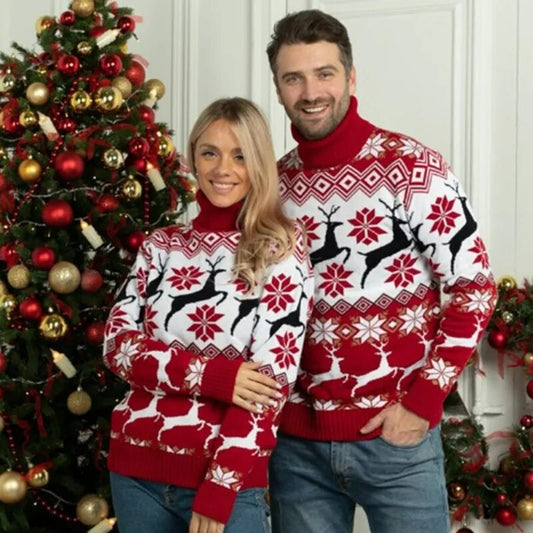 Long Sleeved Christmas Themed Couple Sweater