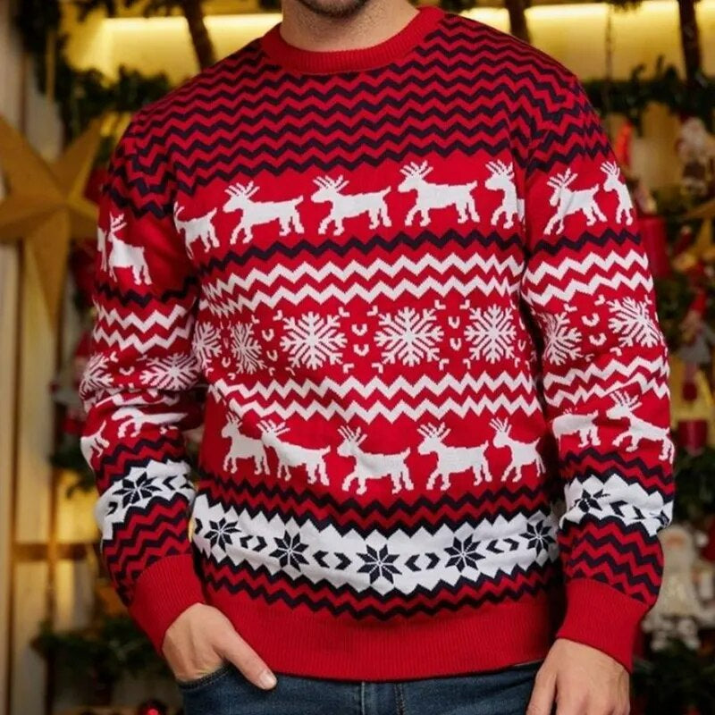 Long Sleeved Christmas Themed Couple Sweater