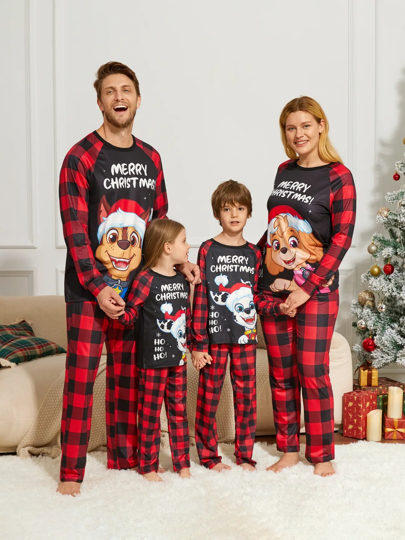 Merry Christmas Plaid Family Matching Pajama Set Women S