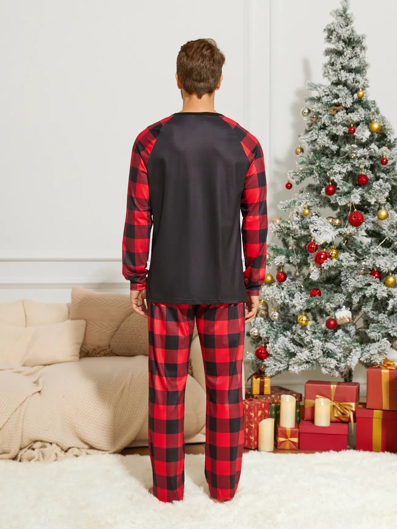 Merry Christmas Plaid Family Matching Pajama Set