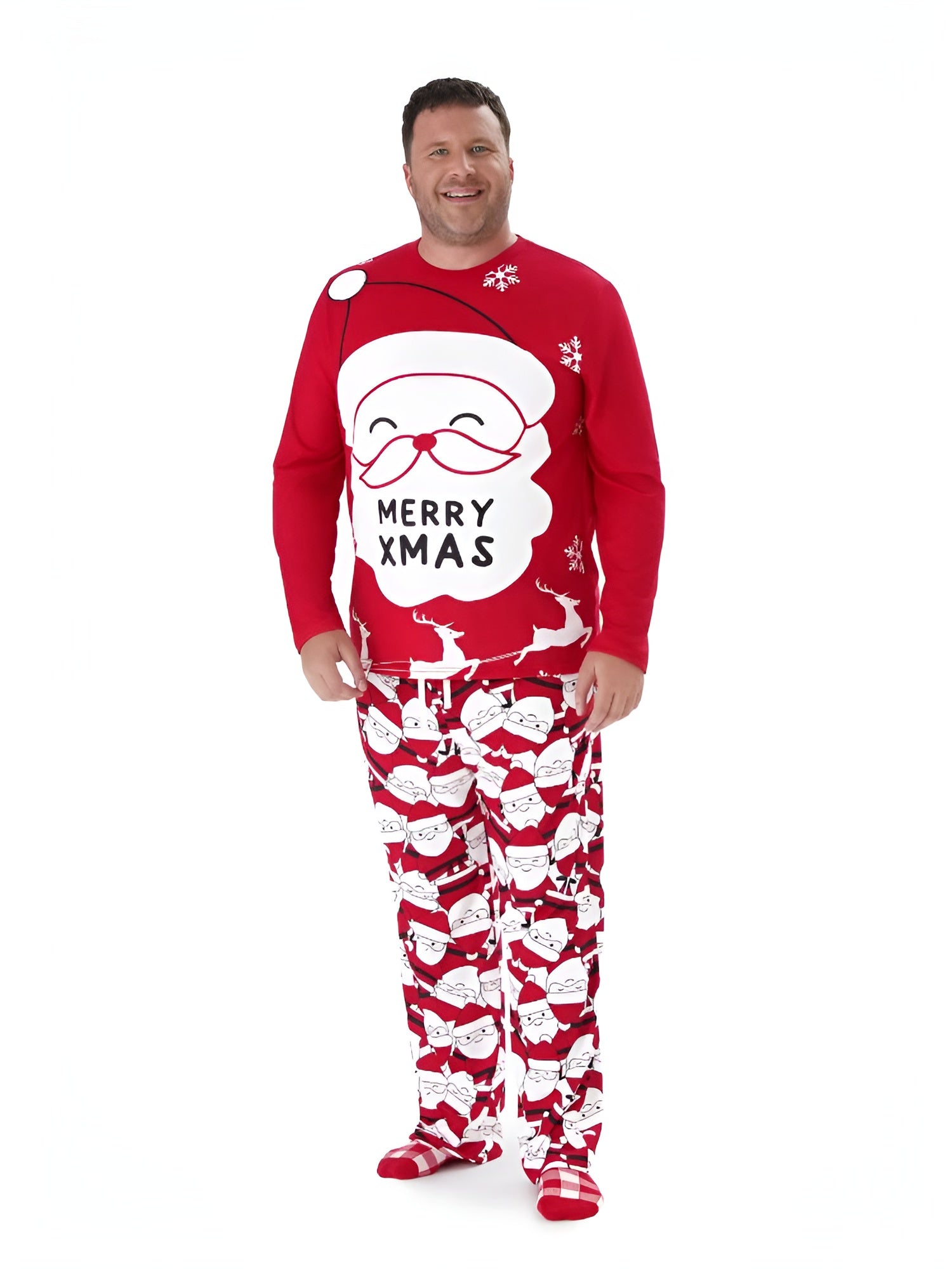 Merry Christmas Printed Family Matching Pajama Set Men