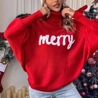 Merry Printed Long Sleeve Christmas Sweater