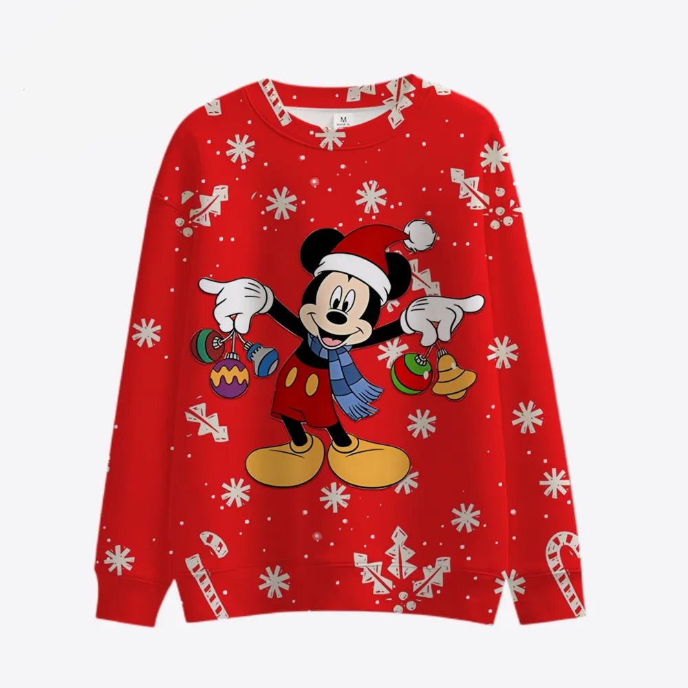 Mickey Patterned Long Sleeve Sweaters