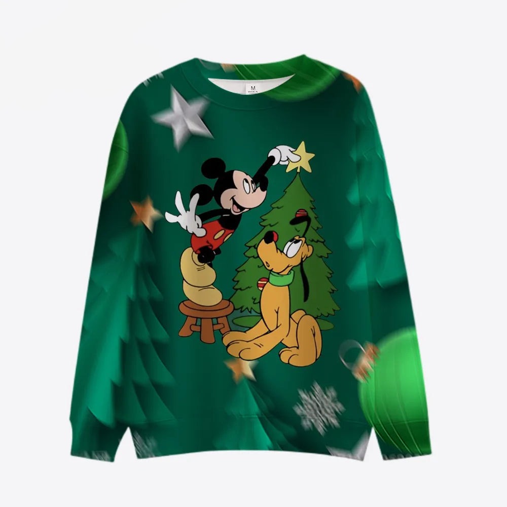 Mickey Print Long Sleeve Sweaters