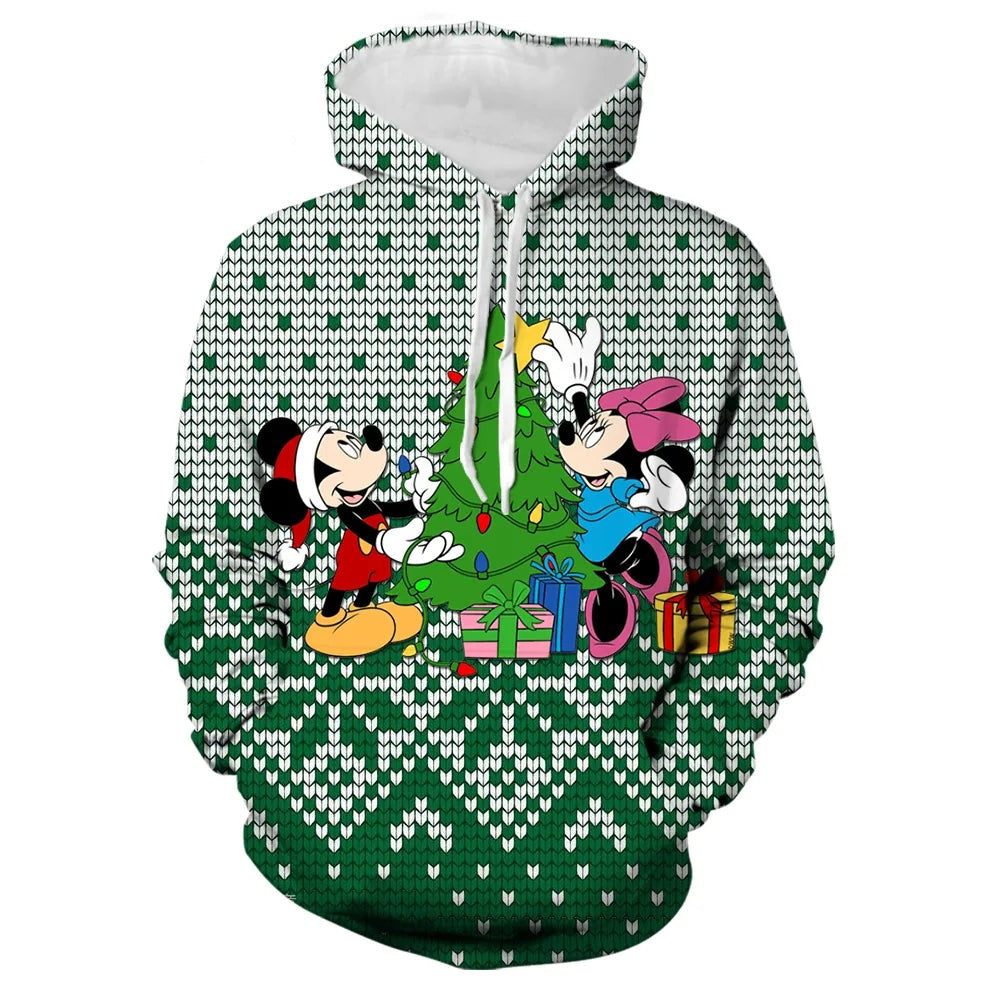 Mickey Minnie Printed Christmas Hoodies