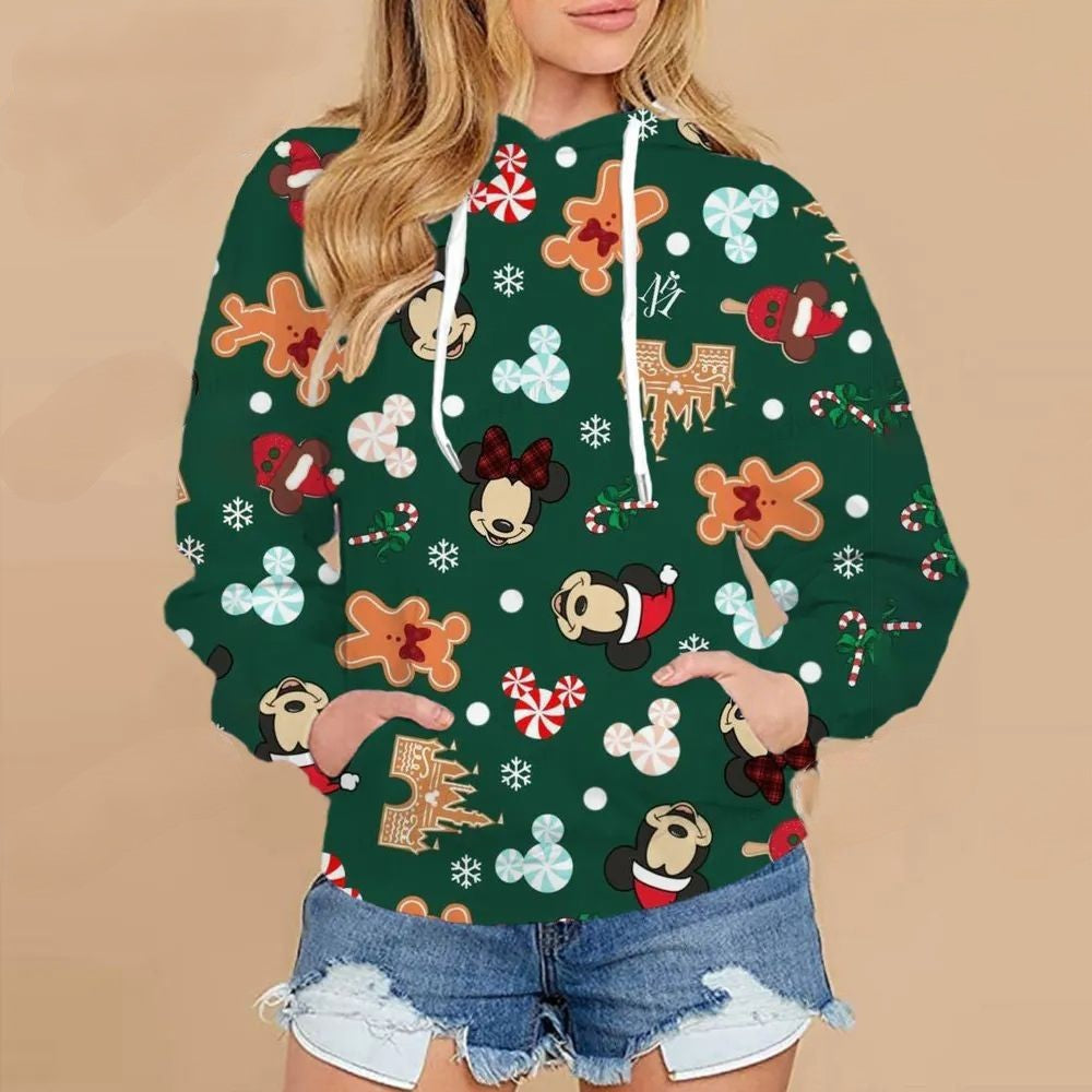 Mickey Mouse Christmas Casual Sweater Dark Green