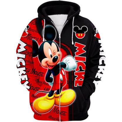 Mickey Mouse Themed Hoodie And Leggings Set Zipper Hoodie