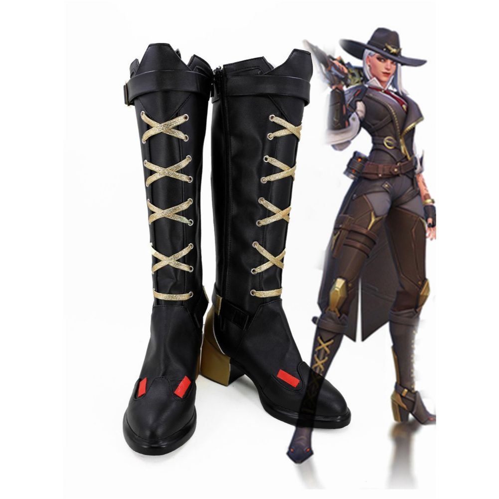 Overwatch Ashe Elizabeth Caledonia Cosplay Boots 10.5