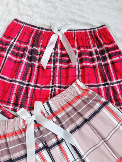 Pack Of 3 Plaid Patterned Sleep Shorts