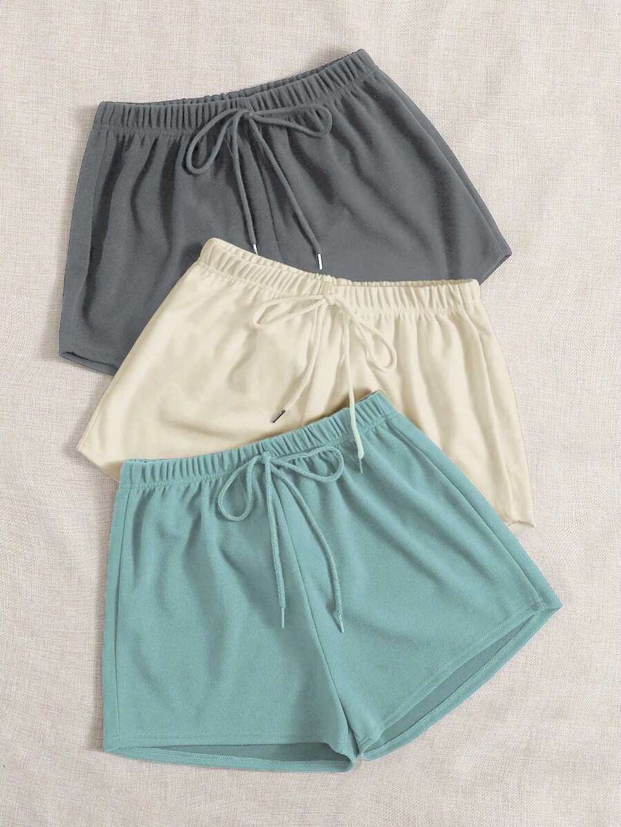 Pack Of 3 Solid Knot Lounge Shorts
