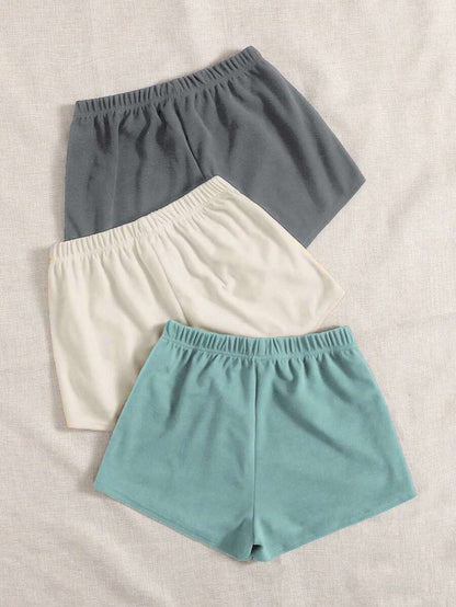 Pack Of 3 Solid Knot Lounge Shorts