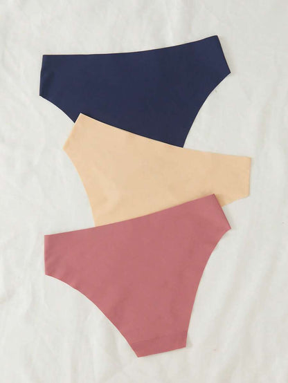 Pack Of 3 Solid Simple Comfy Briefs