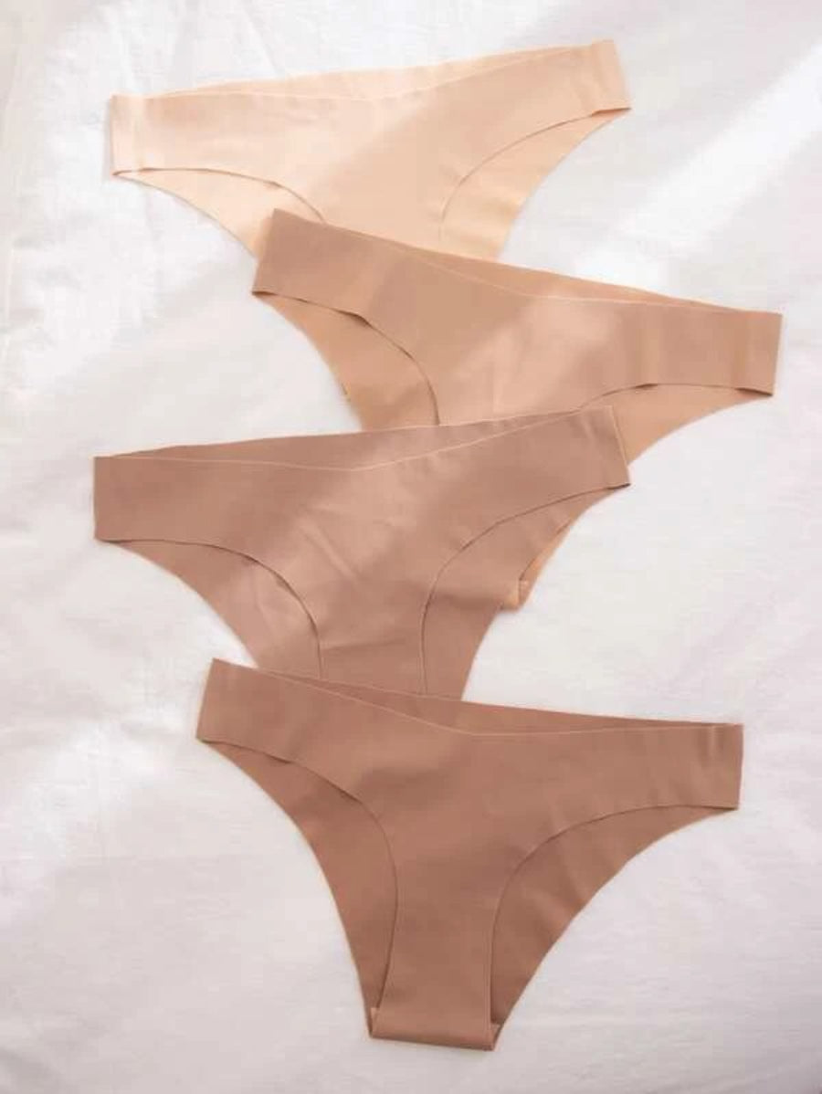Pack Of 4 Solid No Show Panty Set