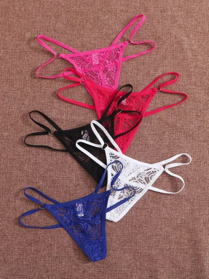 Pack Of 5 Hollow Out Ring Linked Thong Set