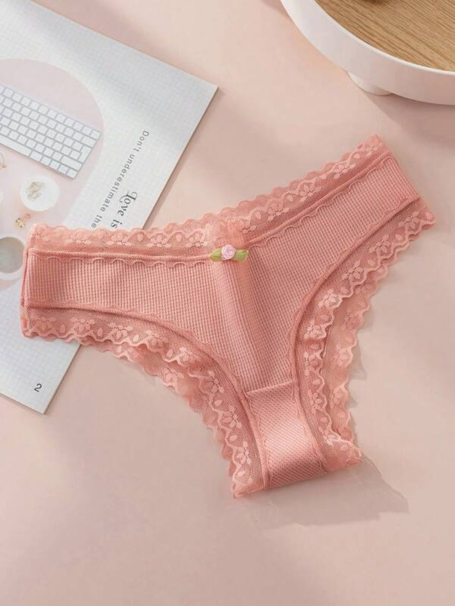 Pack Of 5 Lace Bow Front Panty