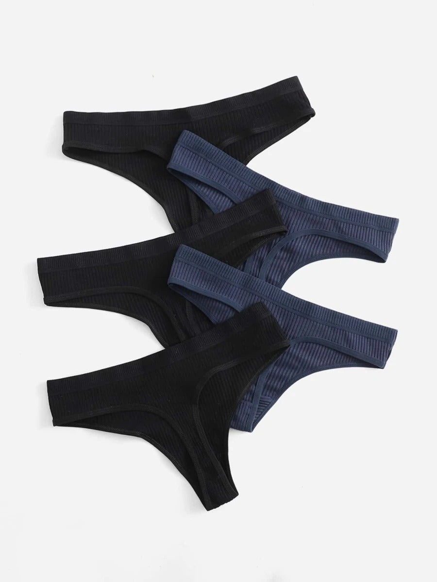 Pack Of 5 Simple Thong Set