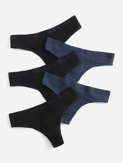 Pack Of 5 Simple Thong Set