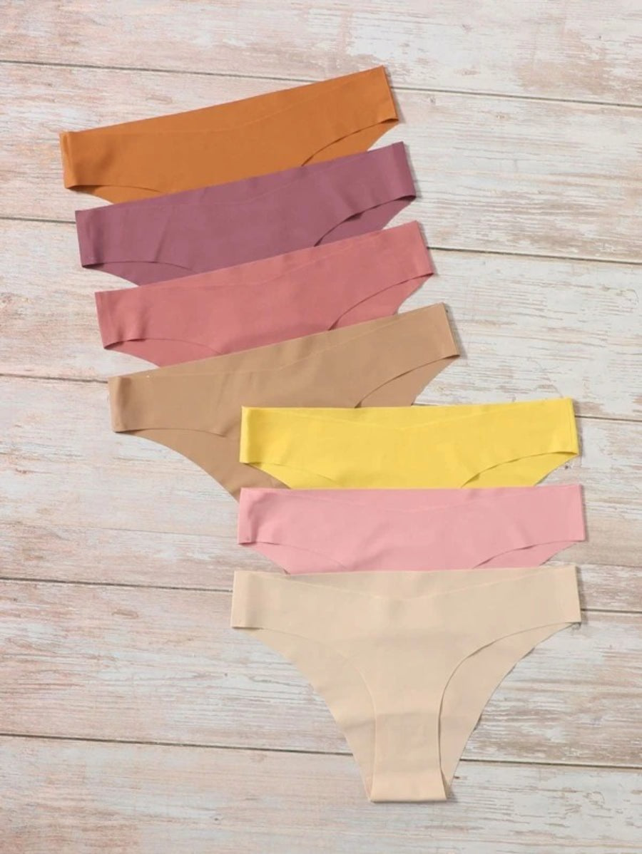 Pack Of 7 Plain Low Rise Panty