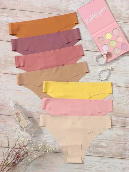 Pack Of 7 Plain Low Rise Panty L