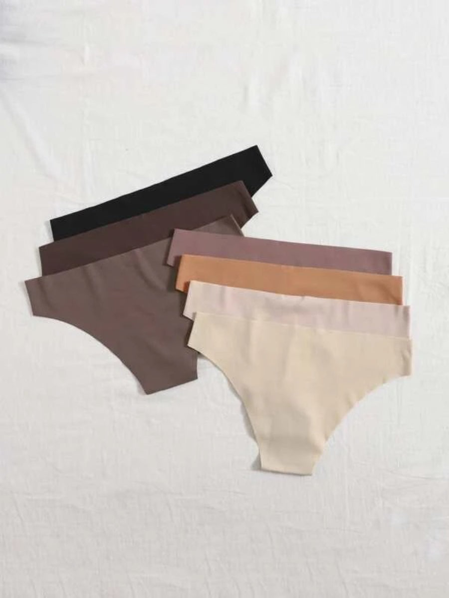 Solid No Show Panty Set Pack Of 7