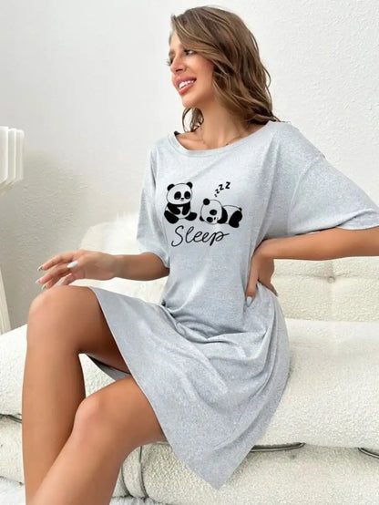 Panda And Letter Graphic Nightdress