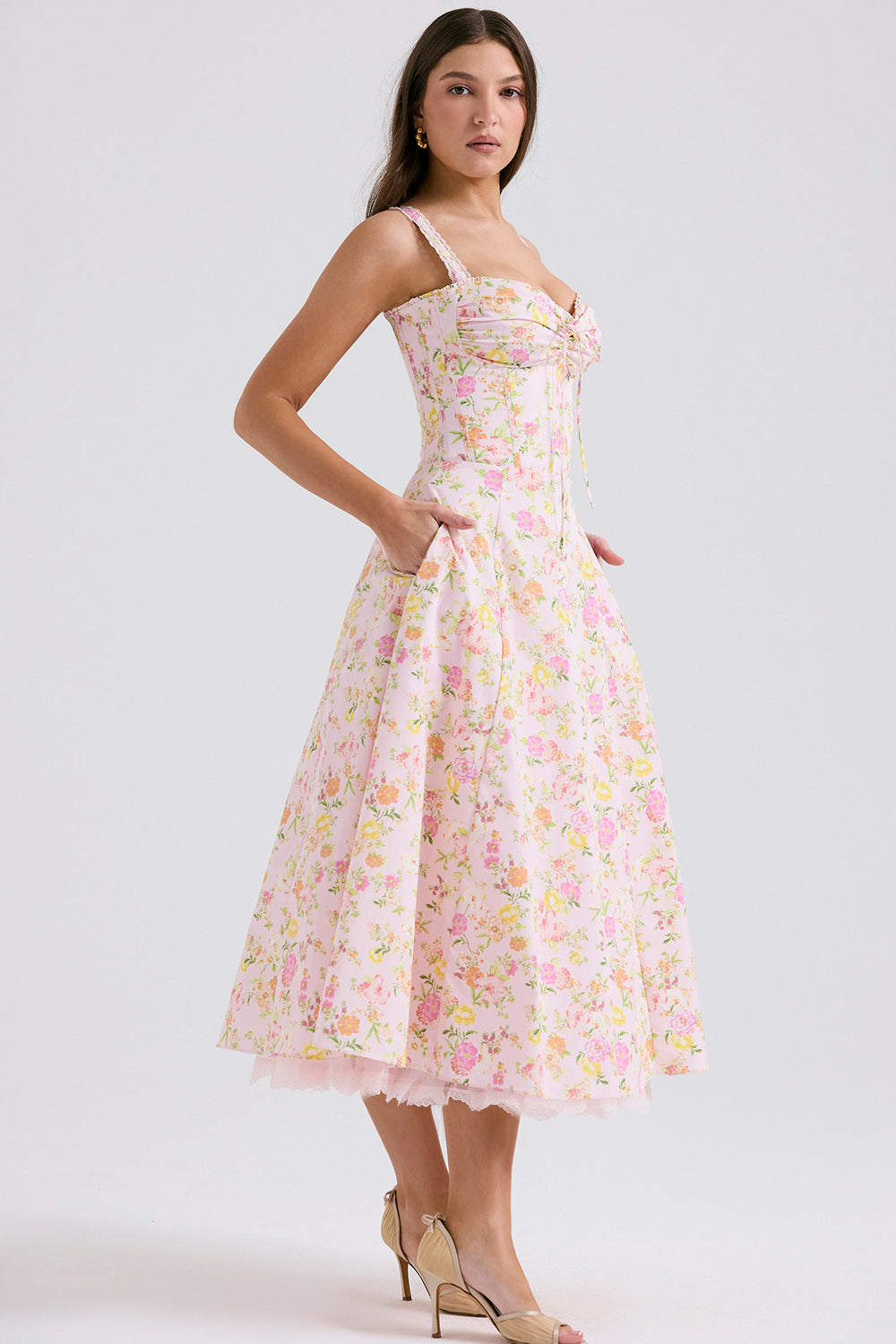 Peony Floral Printed Design Sundress