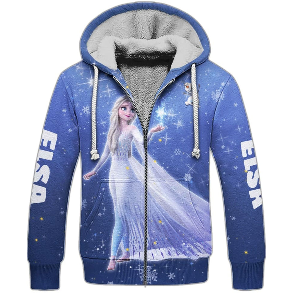 Princess Castle Glitter Activewear Set Fleece Zipper Hoodie