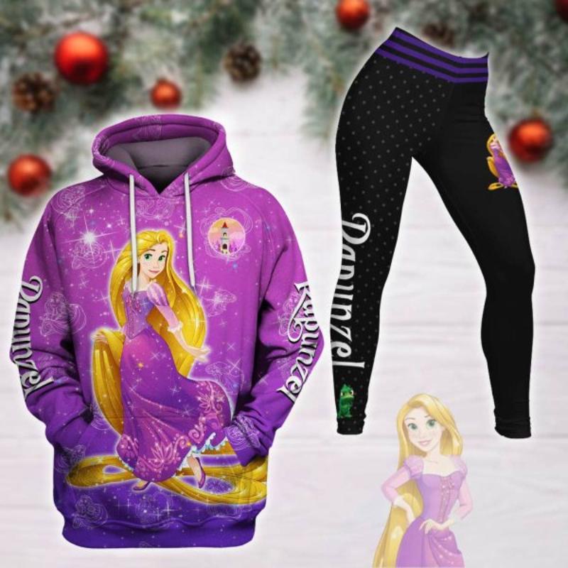 Rapunzel Cartoon Activewear Set Hoodie And Leggings Set