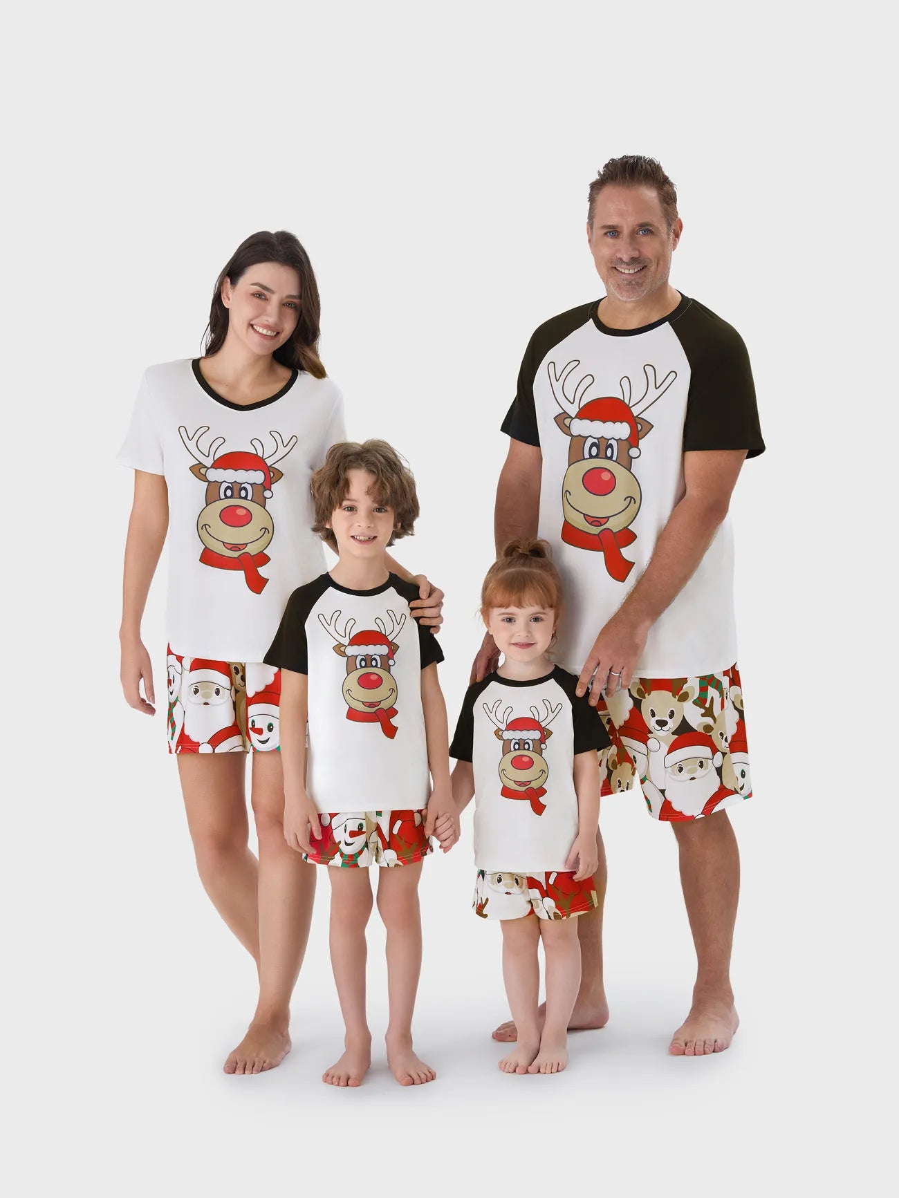 Reindeer Family Matching Shorts Set Woman S