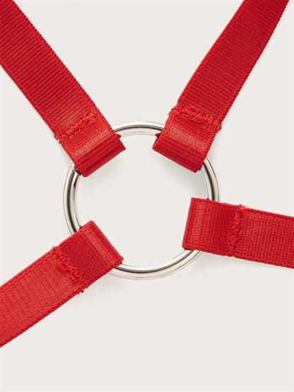 Ring Designed Linked Harness Lingerie Set