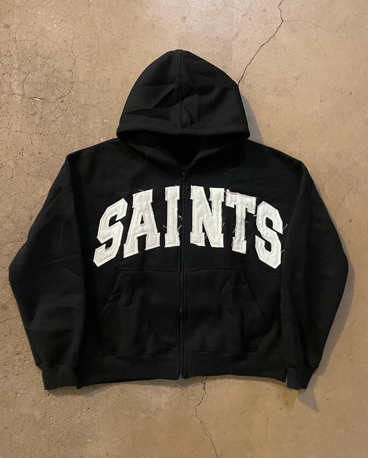 Saints Printed Sweatsuit Set Black