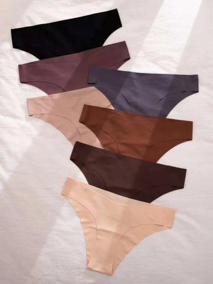 Set Of 7 Plain No Show Panty