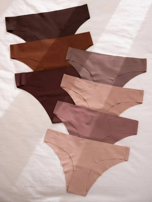 Set Of Seven Plain No Show Panty