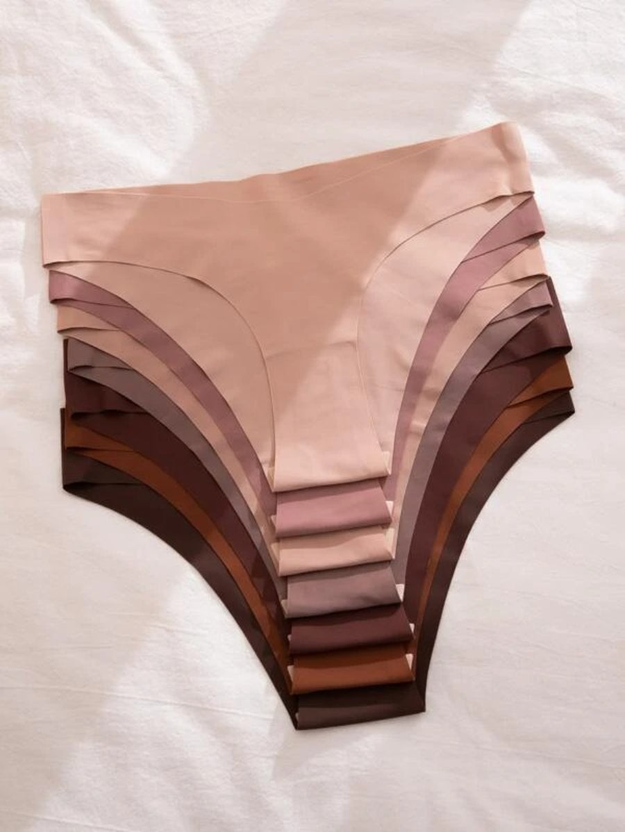 Set Of Seven Plain No Show Panty