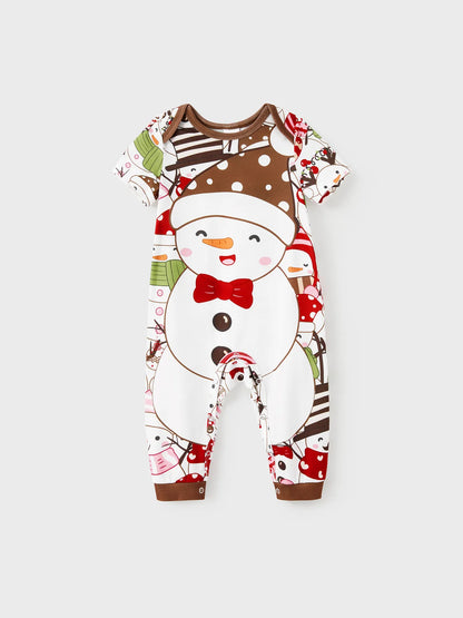 Snowman Printed Family Matching Pajama Set Baby