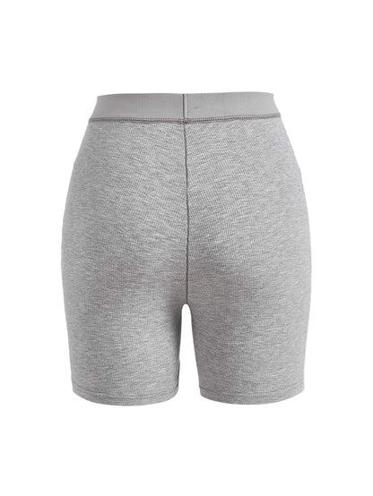 Solid Rib Knit Lounge Shorts