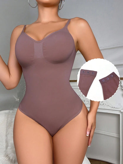 Solid Shapewear Thongs Bodysuit