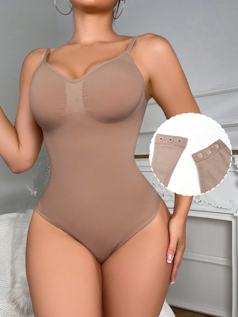 Solid Shapewear Thongs Bodysuit