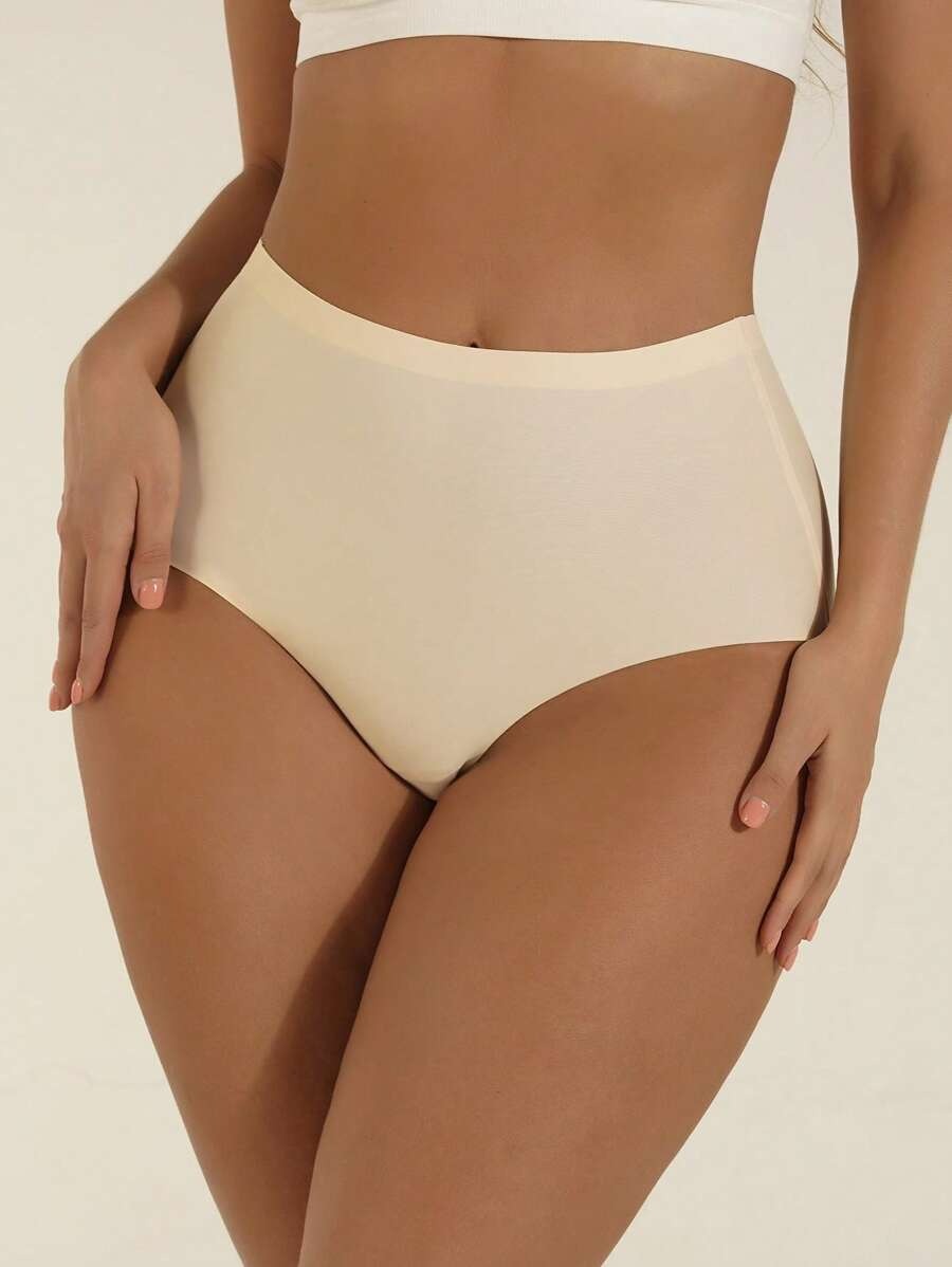 Solid No Show High Rise Panty Beige