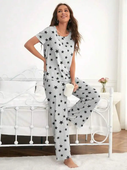 Star Printed Nightwear Pajama Set